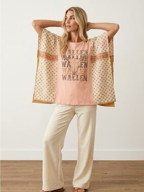 Handcrafted Upcycled Wallen Jennings Kantha Tunic NWT One Size